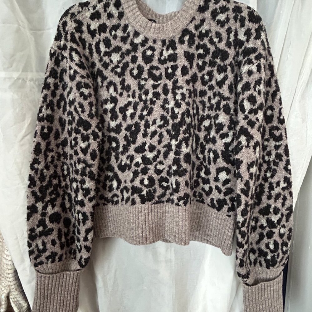 Marissa Webb Nelli Leopard Crewneck Pullover